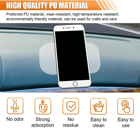 SKERJOVL 5.27"x 3.28" Car Dashboard Non-Slip Mat, Washable Reusable Magic Sticky Gripping Mat, Anti-Slip Car Dashboard