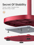 LISEN Cell Phone Stand, Angle Height Adjustable Stable Holder for Desk, Sturdy Aluminum Metal Phone Holder - Red