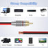 14AWG 1Ft Heavy Speaker Wire to RCA Connector, 2 Pack Speaker Bare Wire Cables to RCA Plugs Adapter Repair Cord for