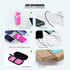 Q Slim 10000mAh Power Bank, Portable Charger with 4 Output External Battery Pack & Built-in AC Wall Plug (Pink)