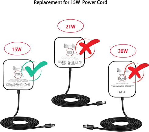 Power Cord Replacement for Alexa Dot 4th Gen/3rd Gen/5th Gen 2022, Show 5 2nd Gen 2021 Speaker, 15W Charger