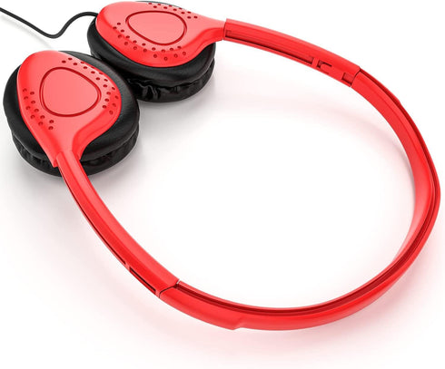 Maeline 20 Pack Bulk Classroom Student Headphones, Adjustable On Ear Stereo for Kids Online Learning, Multi Colors