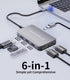SWITCHFLUX Adapter,6 1 4K 2HDMI,3USB Port,100WPD USB C Docking Station Dual Monitors in USB C Hub for Dual HDMI