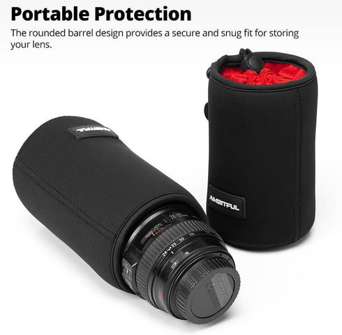 AMBITFUL Lensball Bag, Thick Protective Neoprene Lens Pouch for DSLR Camera Lens - Fits Nikon, Sigma, Sony, Fuji,