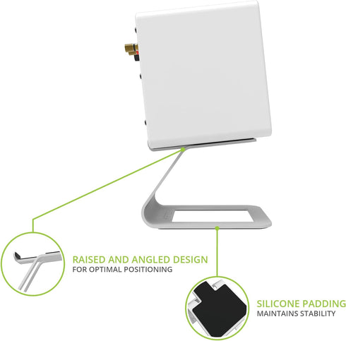Kanto SE2W Elevated Desktop Speaker Stands for Small Speakers, 3.8” Tall, Supports 7.1 lbs, Pair, White