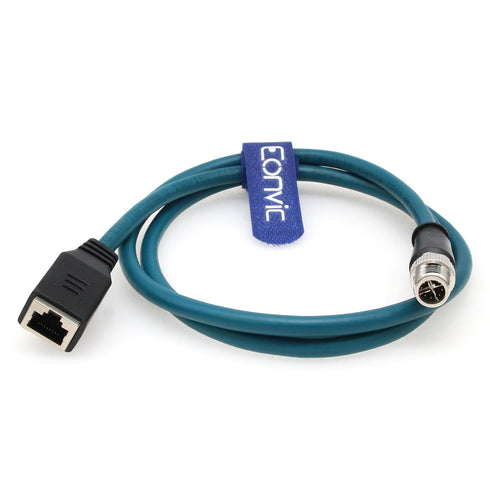 Eonvic Industrial M12 8Pin Male X Code to RJ45 Female, High Flex Cat6 Gigabit Extension Ethernet Cable