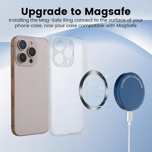 WDBmla 3Black for MagSafe Ring Sticker,Universal Metal Ring Compatible with MagSafe Accessories