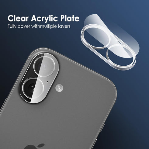 17, 9H FanTEK Camera Lens Protector for iPhone Tempered Glass Camera Screen Cover, Ultra HD Clear Acrylic Full Coverage