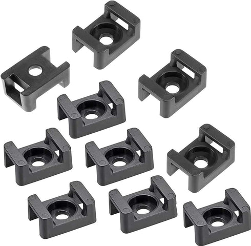 Cable Tie Mounting, 100 Pcs Zip Tie Base, 5 mm Screw Hole, Cord Tie Mount for Home/Office/Garden