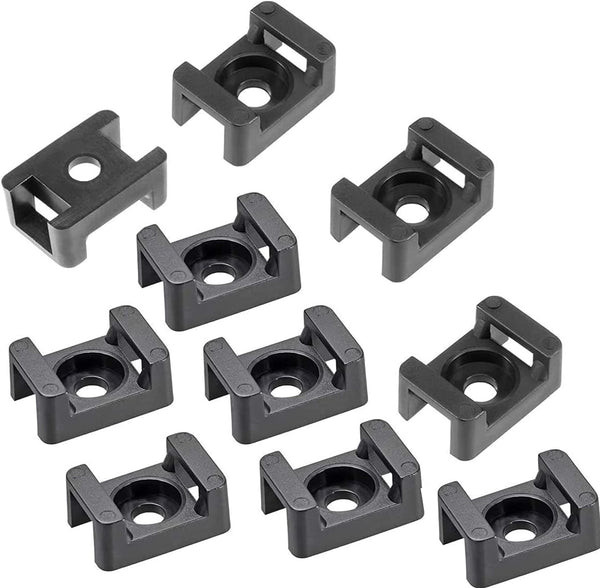 Cable Tie Mounting, 100 Pcs Zip Tie Base, 5 mm Screw Hole, Cord Tie Mount for Home/Office/Garden