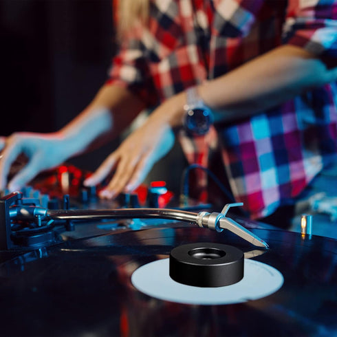 45 Record Adapter for 7 Inch Vinyl Record Players, Solid Aluminum Dome for Turntable RPM Record Player (Black)