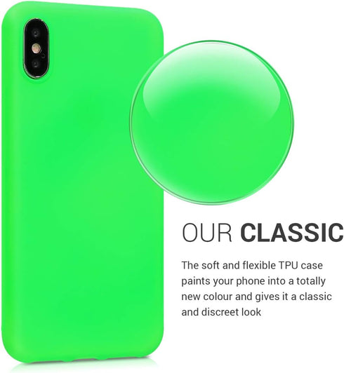 kwmobile Soft Slim Protective TPU Silicone Case Compatible with Apple iPhone X - Neon Green