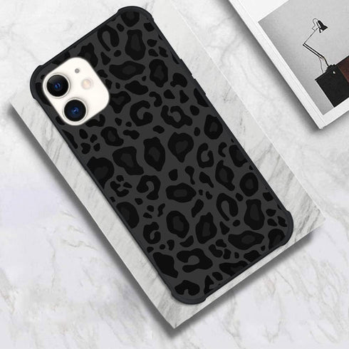 KANGHAR Case Compatible with iPhone 11,Black Leopard Design,Tire Texture Non-Slip +Shockproof Rugged TPU Protective Case for iPhone 11 6.1 Inch (2019) Leopard Pattern