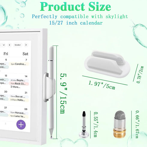 Luntak 15/27 Inch/Switch, Stylus and Mount for Skylight Calendars Dual Tip with Mesh and Disc Tip | Magnetic Pen Cap |