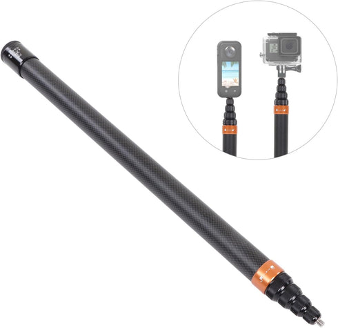 Yunseity 9.8ft 9 X3 2 X2 Action Camera Selfie Stick, Extendable Selfie Stick, Sections Aluminum Alloy Camera Selfie