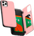 GOOSPERY iPhone 11 Pro Wallet Case, Protective Dual Layer Bumper Phone Case with Card Holder, Pink