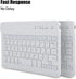 7 Inch Mini Universal Bluetooth Keyboard, Multi-Function Aluminum Alloy Portable Ultra-Slim Keypad, White Color