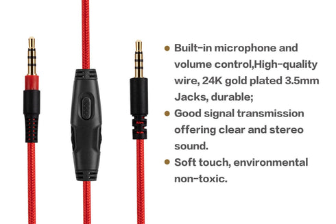 UNCLE LIGHT Cloud Alpha Replacement Cable for HyperX Cloud Alpha Gaming Headsets, 3.5mm Aux Cord, 5 Ft