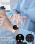 HUAKUA Smart Watches for Women & Men, Compatible with iPhone/Android, Round Fitness Tracker, Waterproof Pink
