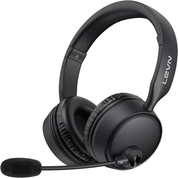 LEVN Bluetooth Headset with Microphone, Wireless Noise Cancelling Headset, 60 Hrs Working Time, Bluetooth 5.3