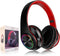Bluetooth Over Ear Headphones, Foldable LED Stereo Headset with Built-in Microphone, Noise-Cancelling for