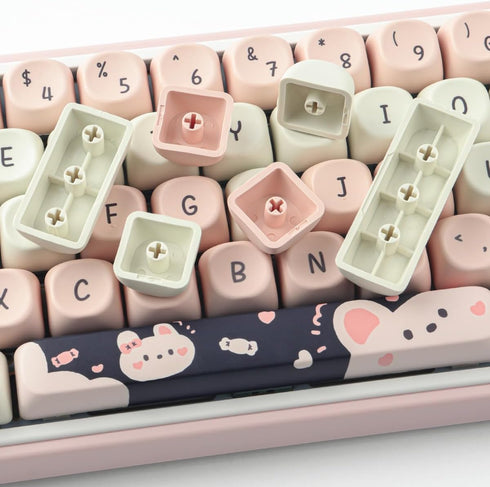 Sunzit PBT Keycaps - MOA Keycaps, 132 Keys Dye-Sublimation Custom Keycap Set for Cherry MX Mechanical Keyboards