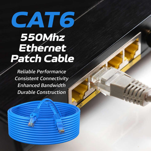 Cables Direct Online Cat6 30FT Network Ethernet Patch Cable - 550Mhz, Compatible with PC, Laptop, Modem, Router