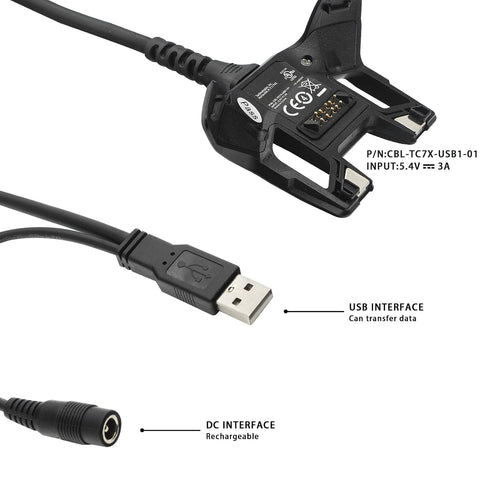 Esyeris USB Charger Cable with Adapter for Zebra Symbol TC70 TC75 CBL-TC7X-USB1-01