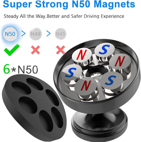 ?2-Pack? Magnetic Phone Holder for Car, Strong Magnet Car Mount Phone Holders, 360° Rotation for Your Car
