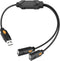 ELECTOP USB Splitter, 2 Ports USB A Hub, Dual Female Y Charging Splitter Cord for iOS & Android Data Sync
