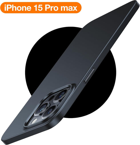 TORRAS Ultra-Thin Magnetic Slim-Fit Case for iPhone 15 Pro Max, Lightweight Anti-Scratch Matte Hard Case 6.7 inch, Black