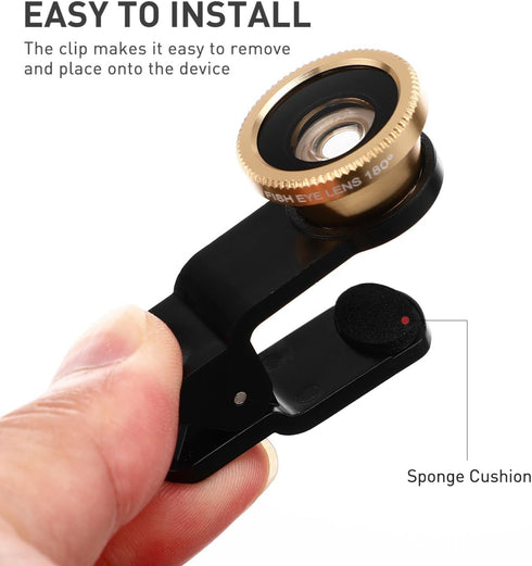 ULTECHNOVO Phone Camera Lens Macro Lens for Fisheye Camera Magnetic Earbuds Phone Accessories Kit Smartphones Clip