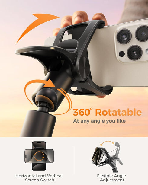 SAIJI 38.6 360 4-7 Gooseneck Phone Holder for Bed Overall Length Flexible Leather Wrapped Arm Overhead Cell Phone Mount