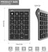 Bluetooth Number Pad Wireless & Wired 10 Key USB Keypad, Rechargeable Numpad for Laptops, Desktop, Computers