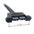 chenyang USB 3.0 Front Panel Header 19/20Pin, 1 Male to 2 USB 3.0 Female Panel Port Extension Cable with Mount Screw
