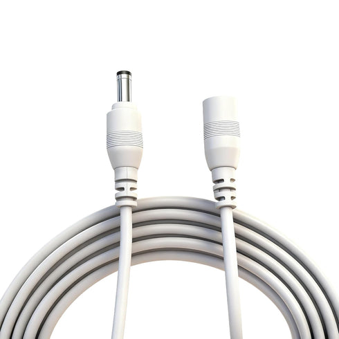LETONDA DC Power Extension Cable, 5.5mm x 2.1mm, Security Camera Power Cord, White