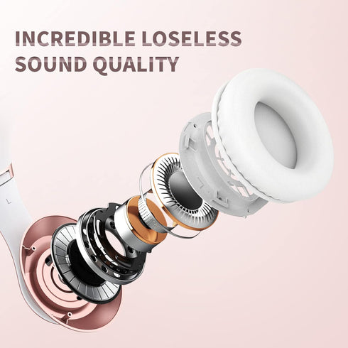 65H 6EQ 6.0 Uliptz Wireless Bluetooth Headphones, Playtime, Sound Modes, HiFi Stereo Over Ear Headphones