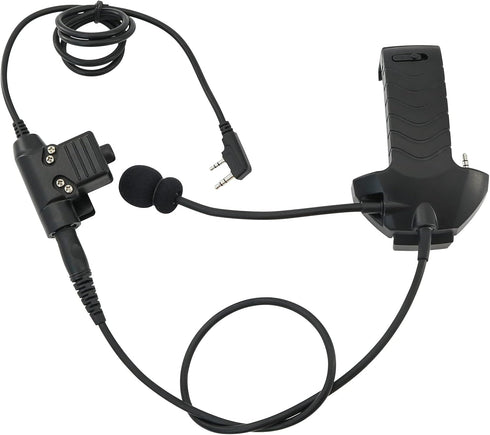 Microphone & PTT for Walker's Razor Noise Cancelling Headphones, Airsoft (Black)