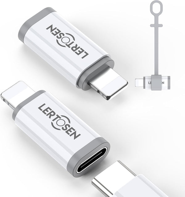 USB C Female to Lightning Male Adapter (2 Pack), Fast Charging & Data Sync, for iPhone/iPad/iPod/AirPods, with