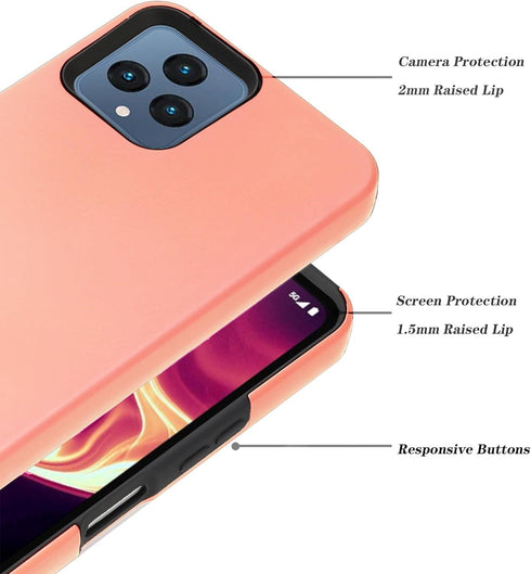 Ailiber Phone Case for Boost Celero 5G, Revvl 6 5G with Screen Protector, Dual Layer Shock-Absorbing TPU Bumper Cover