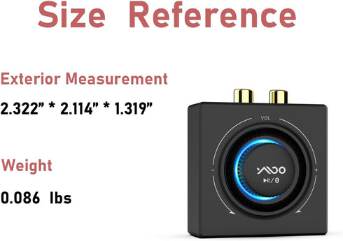 YMOO B06T3 Bluetooth 5.3 Receiver, 100ft RCA Bluetooth Audio Adapter for Home Stereo/Speaker
