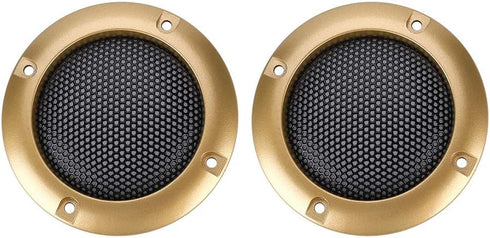 Zopsc 2PCS Protective Cover Shatter Resistant 2 inch Stereo Speaker Mesh Cover with Screws (Gold)