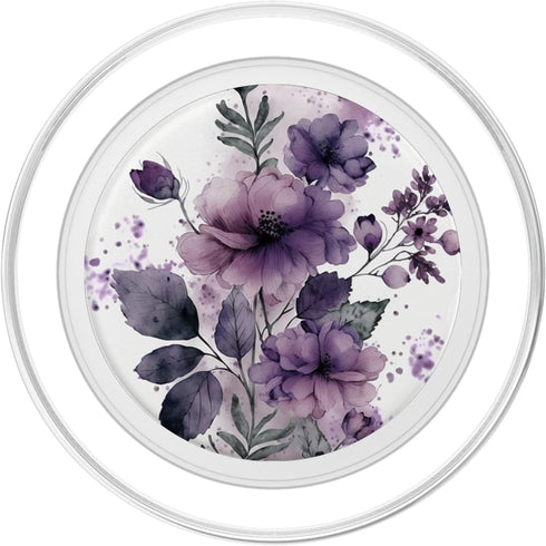 Purple Lavender Blossom Leaves Floral Girly PopSockets PopGrip for MagSafe