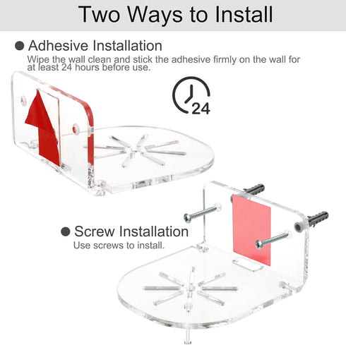 Sumnacon 3PCS Small Wall Shelves, Acrylic Surveillance Bracket with Adhesive and Screws, Universal Camera Shelf