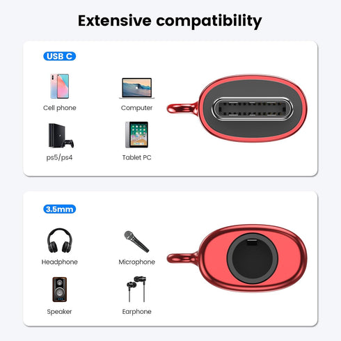 MOSWAG USB C to 3.5mm Headphone Adapter, Type C Aux Mic Audio Dongle, Hi-Res DAC Chip for Samsung Galaxy S23