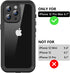 for iPhone 12 Pro Max Waterproof Case with Built-in Screen Protector, Shockproof Dustproof Full Body Protective IP68 Waterproof Phone Case for iPhone 12 Pro Max 6.7 inch (Black/Clear)