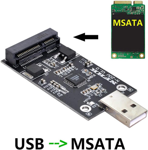 NFHK Mini PCI-E mSATA to USB 2.0 External SSD Adapter, Pen Driver Card Without Case