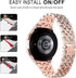Luxury Rhinestone Diamond Steel Metal Strap with Bezel Ring Case Cover Replacement Bracelet, Compatible with Samsung