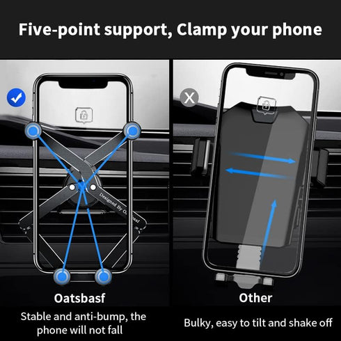 OATSBASF 2023 Upgrade Car Phone Holder Mount: Gravity Air Vent Mount for Mobile Phones Under 7 inches (X01)