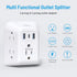 TROND 2 Prong Power Strip USB, 2 to 3 Prong Outlet Adapter, 5 Outlet Splitter with 3 USB Ports(1 USB C), Wall Mount 1440J Surge Protector with ON/OFF, Polarized Plug, for Non-Grounded Outlet Old House